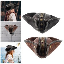 Pirate Hat Decorative Headwear Headgear Vintage Tricorner for Adults Fancy Party