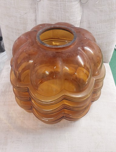 Amber glass art deco light - art,