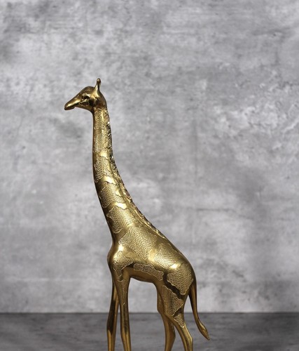 Vintage african bronze giraffe - vintage,