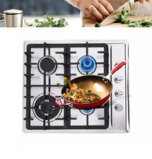 4 Stoves Built-in Gas Hob LPG/NG Stainless Steel Kitchen Gas Cooktop Stove 23"