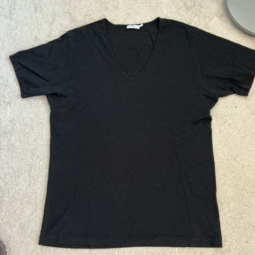 Sunspel black neck shirt - sunspel, v
