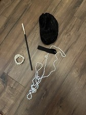 Charleston accessories; 1920’s; Hat, Choker, Beads, Bracelet, Cigarette Holder