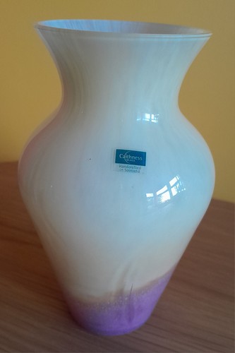 Caithness glass vase cream - glass,