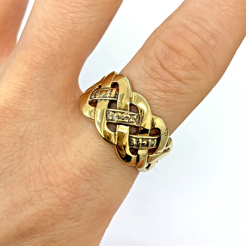 Gold diamond woven celtic - woven,