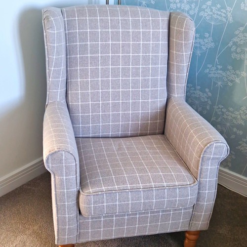 Grey check upholstered - grey,