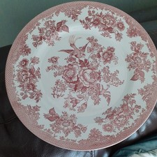 Royal Stafford Salmon Brown Dinner Plate Asiatic Pheasant made in Burslem 11"