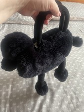 Kids Black Faux Fur Poodle Bag