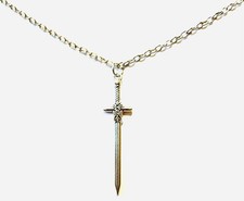 SWORD PENDANT DETAILED NECKLACE COOL UNUSUAL HALLOWEEN METAL JEWELLERY GIFT