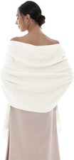 RIIQIICHY Women Scarf Pashmina Shawls and Wraps for Wedding Ladies Cream 
