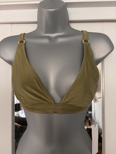 Wolf & Whistle X Emily Hughes Fuller Bust bikini top, Olive, Size 8 E/F, BNWT