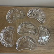 6 X Cut Glass Crescent /