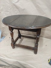 Vintage Hand Carved Wooden Side Plant Table Small Folding Drop Leaf Coffee