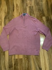 White Stuff Xl Mens 1/4 Zip Pink Jumper 