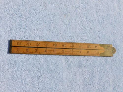 Vintage lufkin boxwood brass - boxwood, &