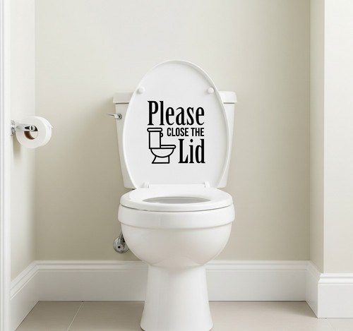 Please close lid toilet - lid,