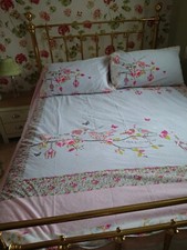 Lovely flowers, butterflies and birds Duvet Cover double Size by vintage Maison 