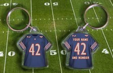 CHICAGO BEARS shirt jersey KEYRING, Fully personalised name & number NFL