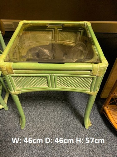 Vintage square glass top - top, green