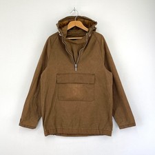 Barbour Bowfell Wax Smock Jacket Boys XL 12 13 Brown Pullover Cagoul Zip Neck