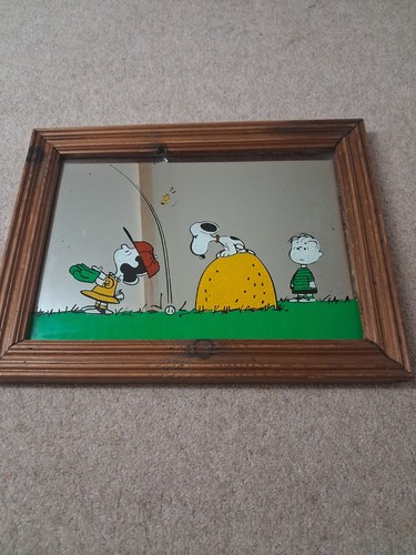 Snoopy mirror frame - snoopy,