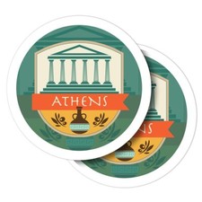 2x Vinyl Stickers Athens