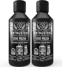 Dirtbusters Matt Black Stove Polish Grate Polish Fireplace Restorer 2 x 250ml