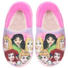 GIRLS DISNEY PRINCESS CINDERELLA MULAN GLITTER NOVELTY SLIPPERS UK SIZE 6-12