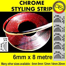 6mm x 8m CHROME CAR STRIP