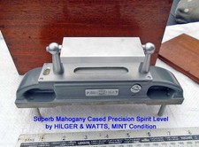 SUPERB Mahogany Cased 8" Engineers Precision Spirit Level by HILGER & WATTS MINT