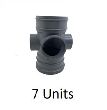 FlowPlast 110 mm Pipe Soil Access Push Fit Grey SP275 Joblot x 7 Missing Cap