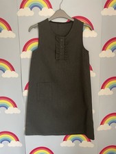 Bnwot Girls Ex-M&S  Grey School Pinafore Dress Age 9-10 Years