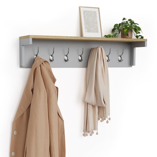 Coat hooks wall mounted grey - coat,