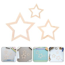 36 Pcs Wooden Star Craft Hoops