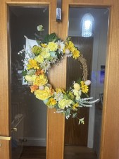 Handmade Yellow Foliage/flowers  Easter egg Spring Door Wreath