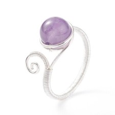 Hand-made wire wrapped crystal healing ring