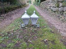 Pair of brass Victorian style wall lamps/lights/lanterns coach house outdoor 