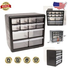 Efficient Black Parts Organizer: 12 Clear Drawers and Easy Assembly by Homak