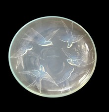 Vintage SABINO France Art Deco Opalescent Sparrows Motif  8” Bowl