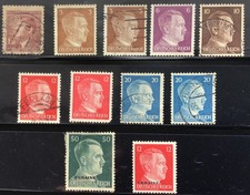 Germany Mixed Selection of Hitler Heads Stamps 