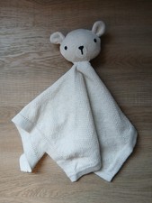 Tu Sainsburys Bear Baby Comforter Soother Knitted Beige NWOT