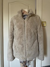 Cream faux fur Coat size 10 Uk Dorothy Perkins Warm Evening Party Winter Jacket