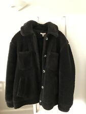 Topshop Borg/ Teddy Coat In Black
