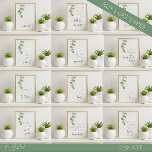 Bathroom prints eucalyptus - prints,