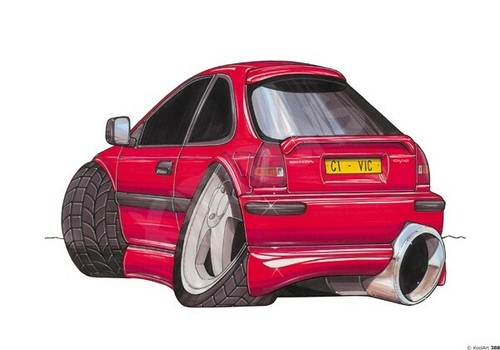 Honda civic red koolart - honda,