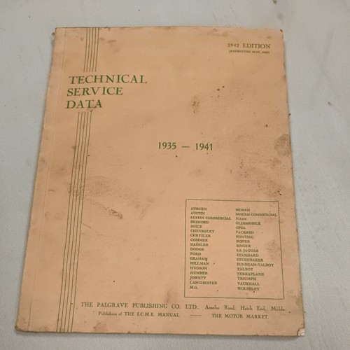 Technical service data 1982 - service,