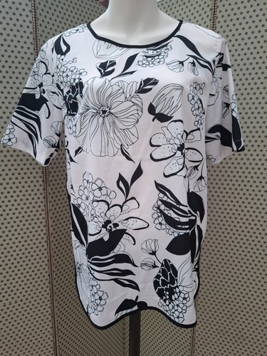 Pale pink black floral - f&f,