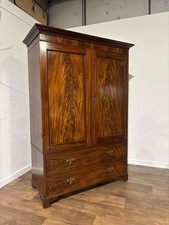 Victorian Mahogany Hanging Cupboard / Wardrobe