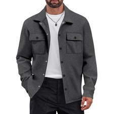 Long Sleeve Men Overshirt Snap