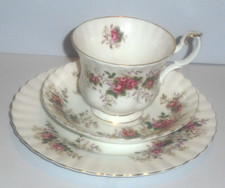 ROYAL ALBERT BONE CHINA LAVENDER ROSE PATTERN TRIO CUP,SAUCER & SIDE PLATE