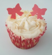 36 x edible bow baby shower wafer paper cup cake decoration toppers various